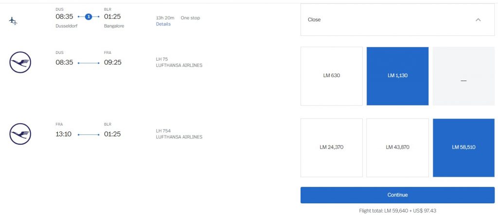 Lifemiles Sale Lufthansa First Buchung