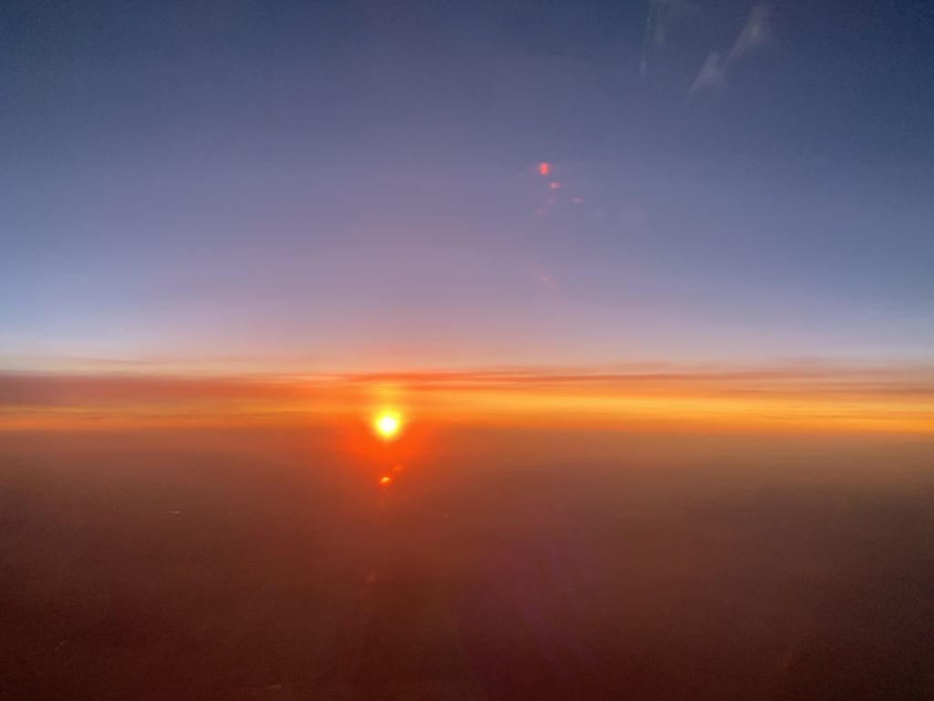 Sonnenuntergang im LATAM Dreamliner.