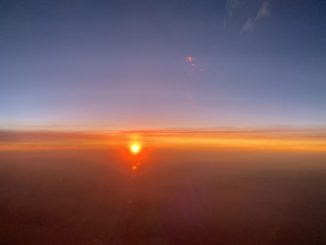 Sonnenuntergang im LATAM Dreamliner.