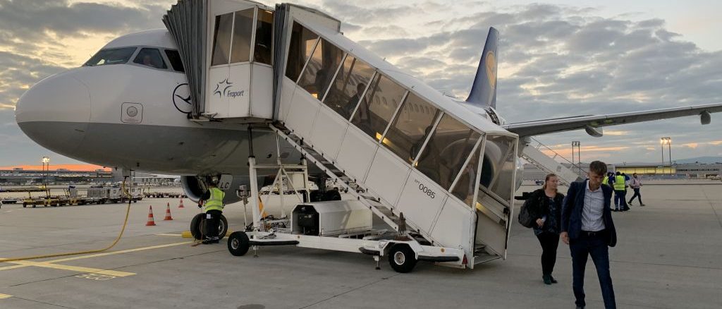Disembarking Lufthansa