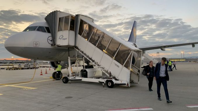Disembarking Lufthansa