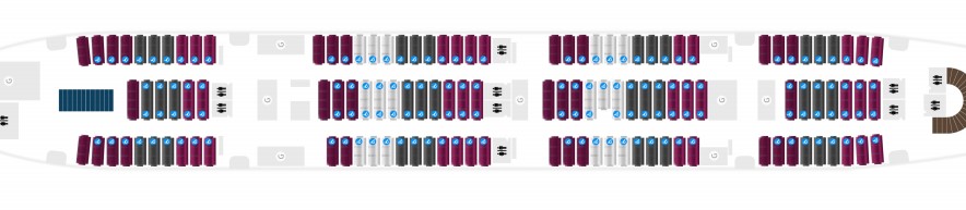 Qatar Airways Airbus A380 Lower Deck Seatmap