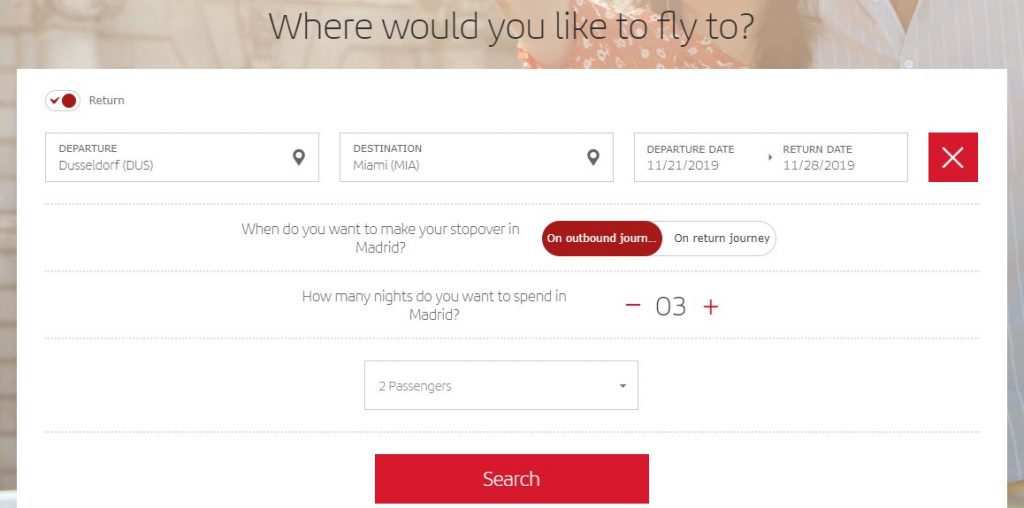 Iberia Stopover Programm Buchung