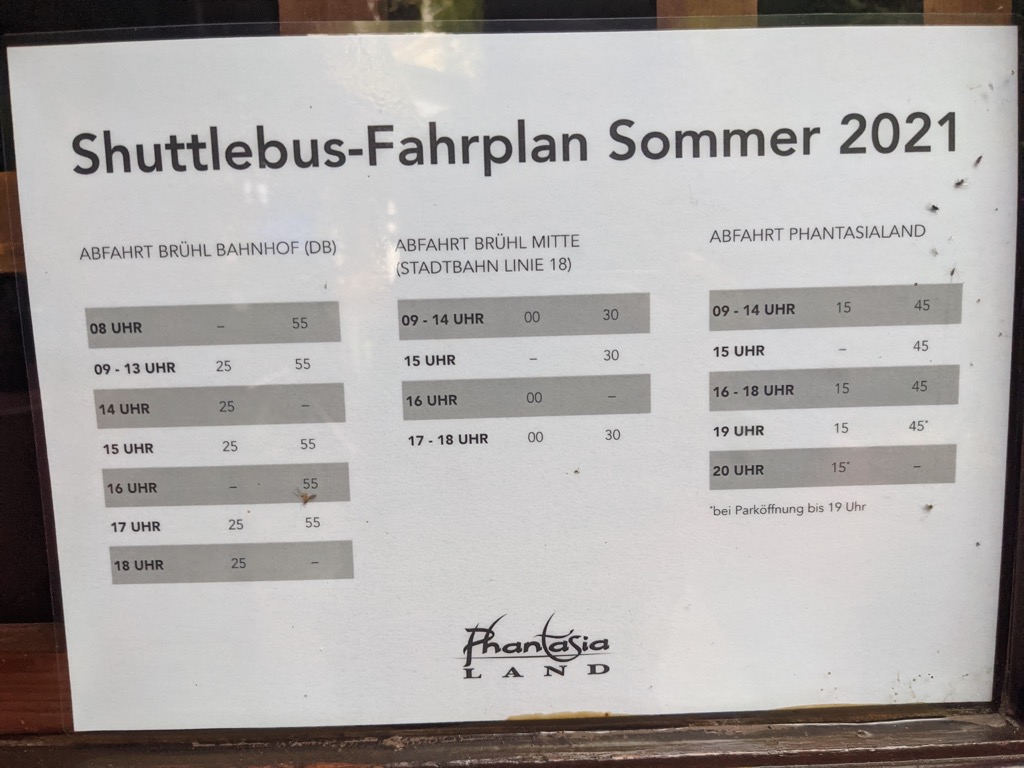 Phantasialand - Shuttlebus - Sommer 2021