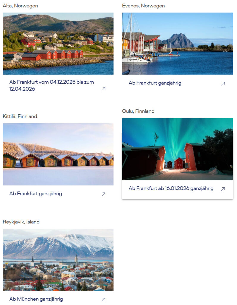 Discover Airlines Skandinavien Ziele