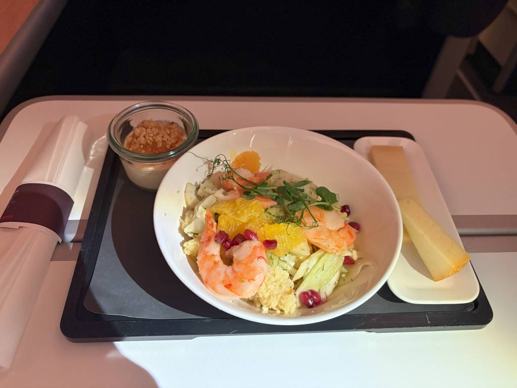 Couscous/Quinoa mit Shrimps – SWISS Kurzstrecke